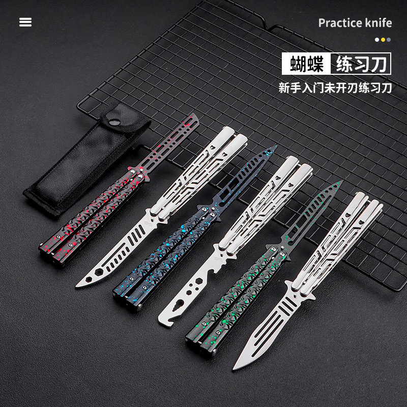 Cuchillo de mariposa de acero inoxidable CSGO cuchillo de práctica periférica herramienta cuchillo plegable cuchillo sin abrir cuchillo ornamental en stock al por mayor