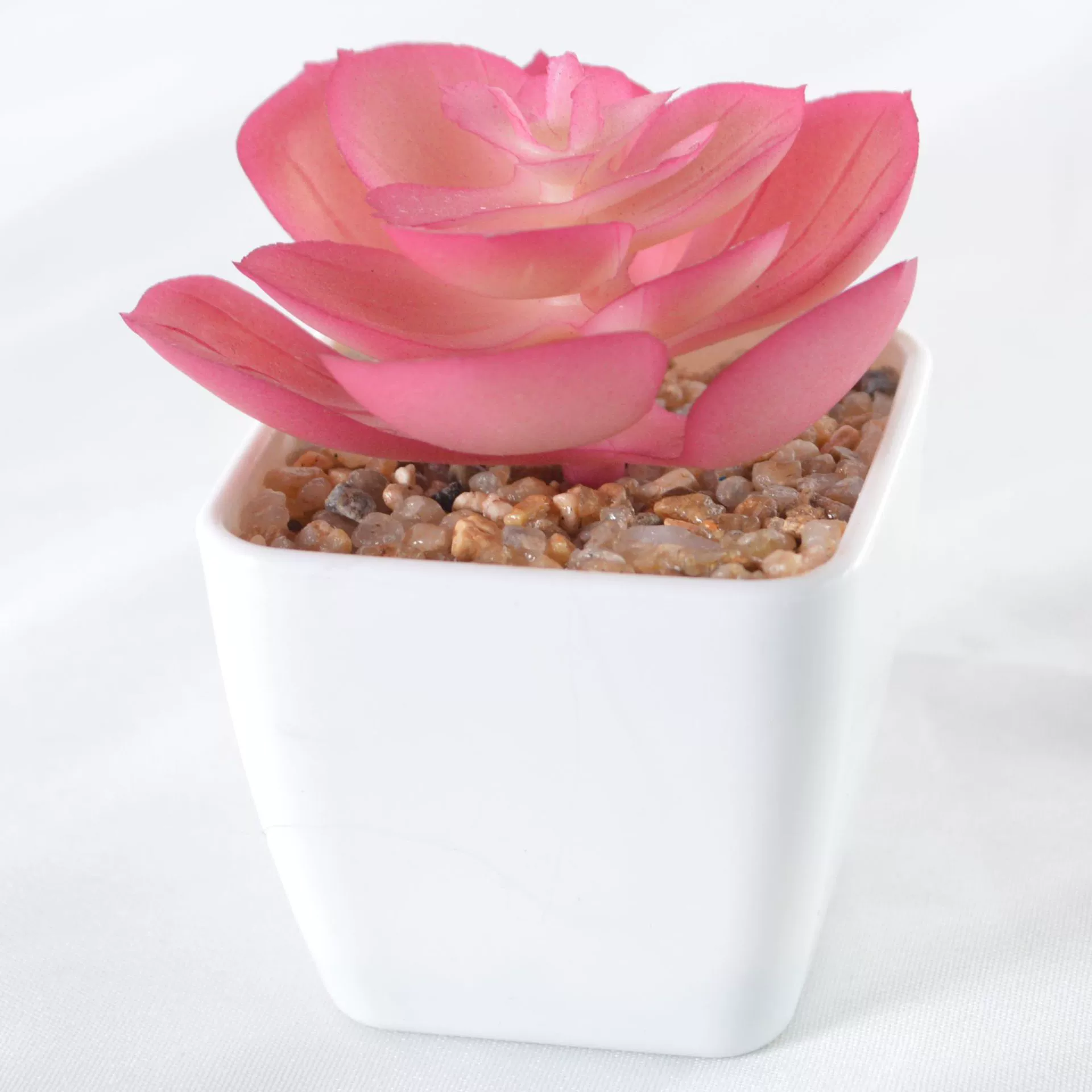 Simulation plastic small white pot simulation of succulent plants potted bonsai square pot