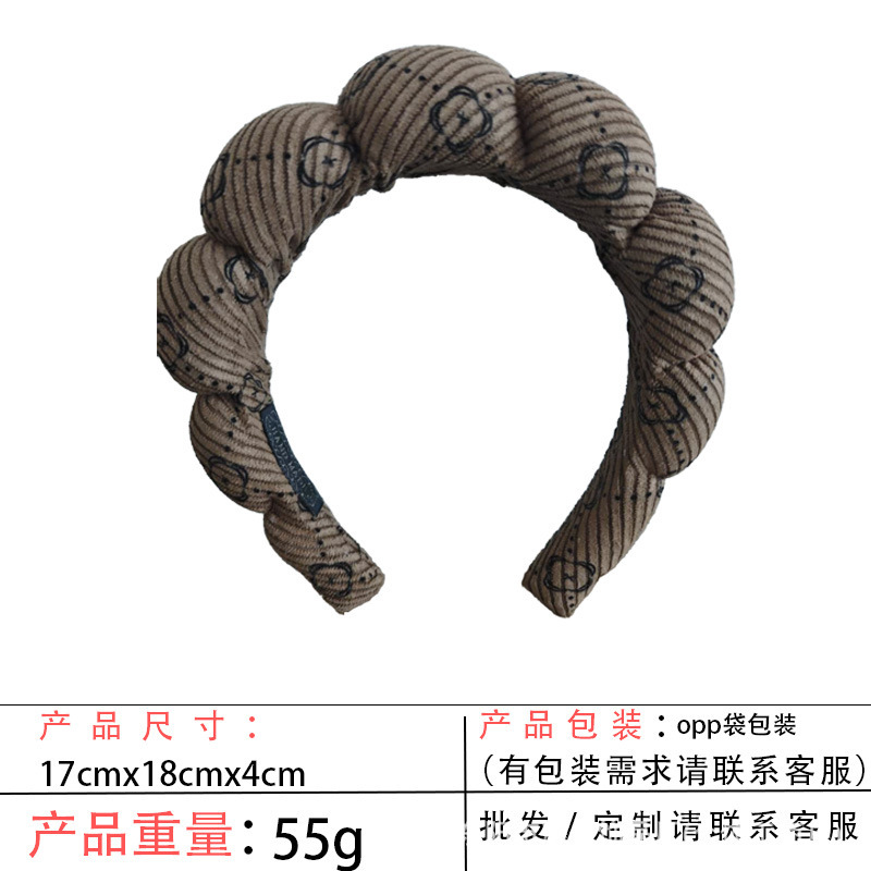 跨境海绵云朵发箍批发高颅顶高级感毛巾布麻花女士洗脸手腕带头箍|undefined