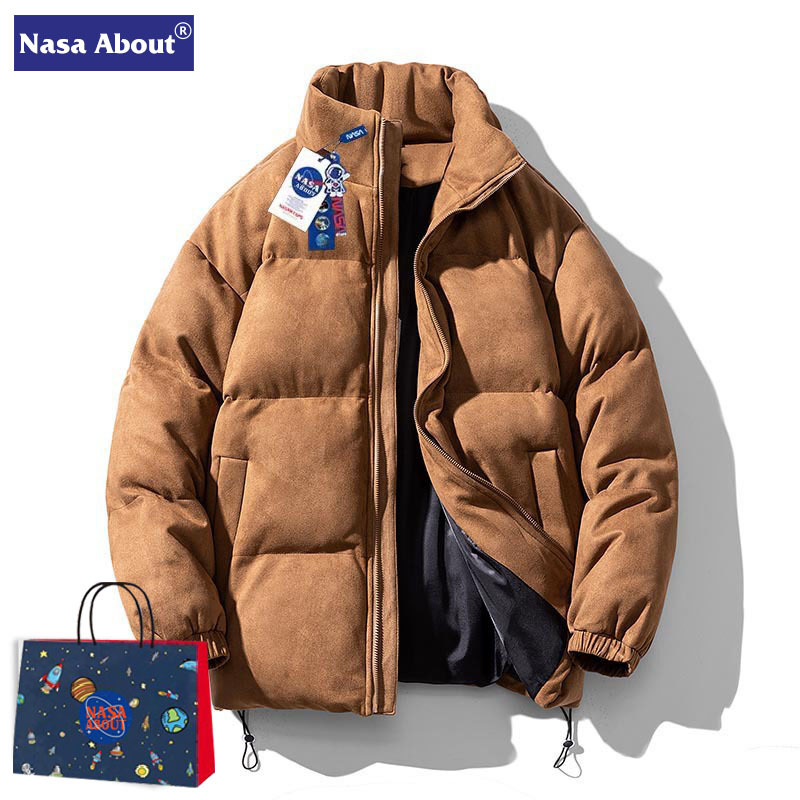 NASA ACERCA DEL abrigo engrosado de invierno para hombres y mujeres abrigo acolchado de algodón de gamuza engrosado invierno cálido abrigo acolchado de algodón engrosado