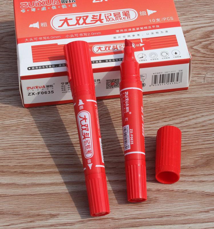 ZUIXUAN grande de doble cabeza grasa logística marcado pluma micrófono marcador pluma Qike cartel pluma papelería al por mayor