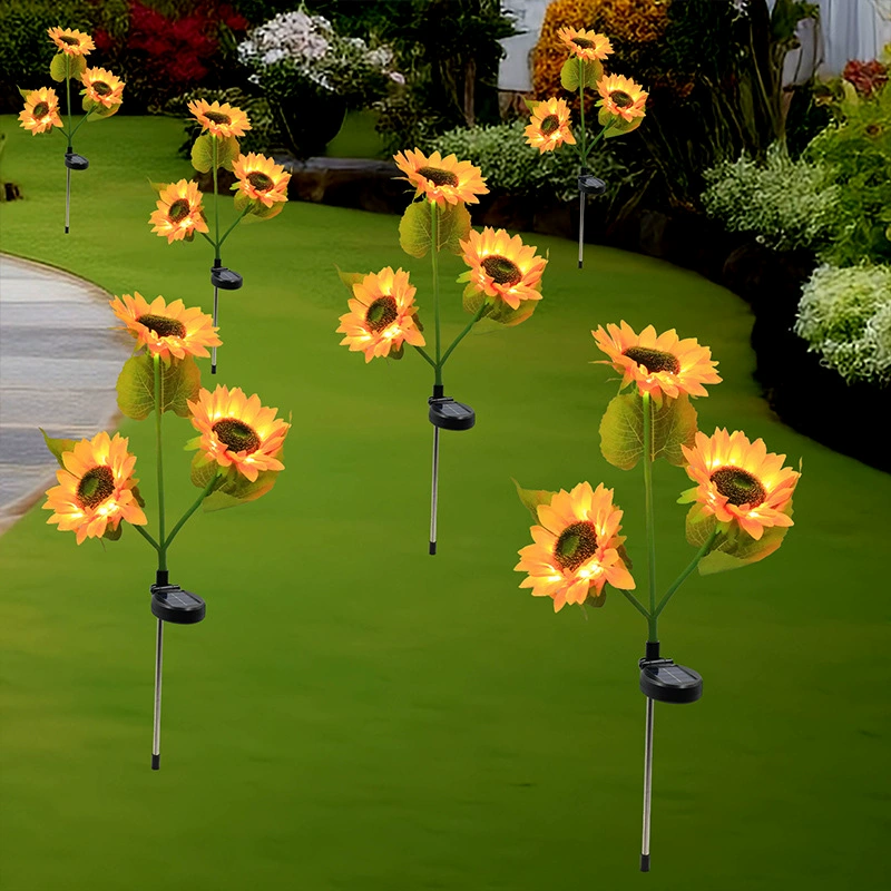 Солнечный подсолнух лампа на открытом воздухе дворик Вилла балкон сад имитация подсолнечника декоративный газон ночник