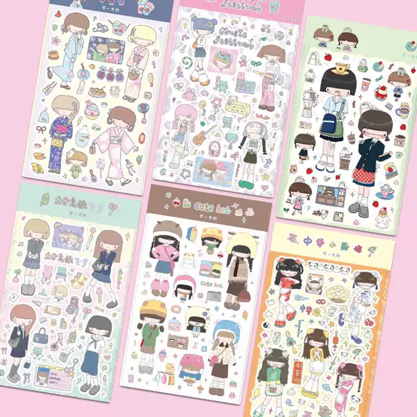 Mustard tuber girl original character sticker girl graffiti hand account sticker goo card goo this material can be a creative authorization