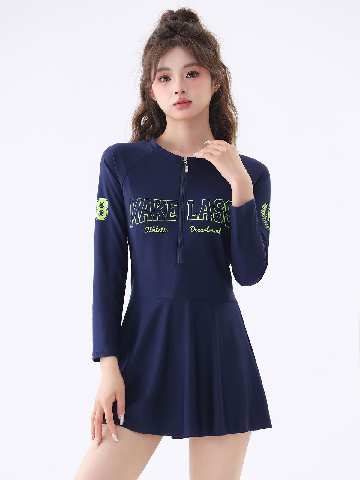 Trajes de baño de poliéster para mujeres 2024 nuevas chicas gordas cubren la carne grande damas bañarse en piscina de aguas termales trajes de baño unidos