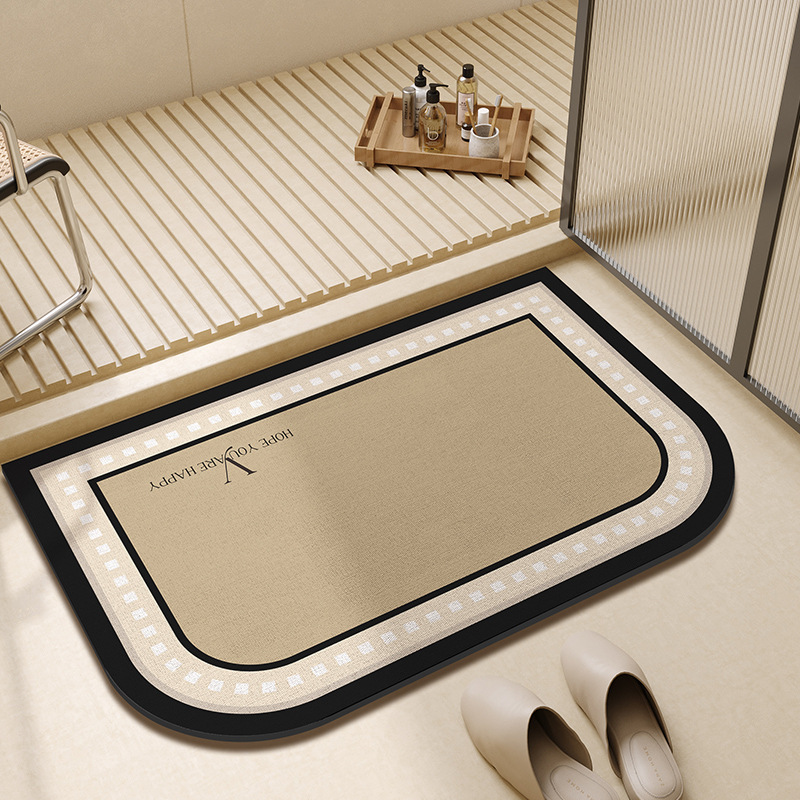 Nordic Minimalist Diatomite Bath Mat Non-slip Quick Drying Rug_voghion.com
