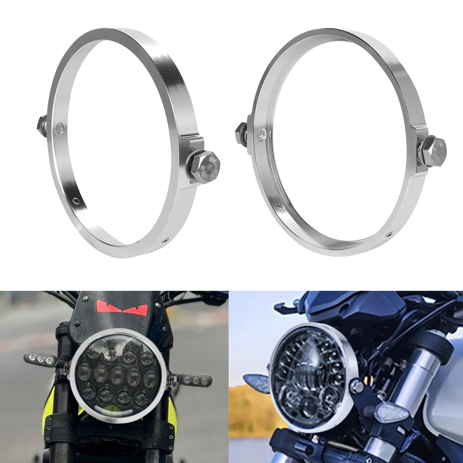 Motorcycle Led Light Wrangler Headlight Fixed Mounting Bracket Headlight Cover Headlight Ring Modification Universal Accessories Light