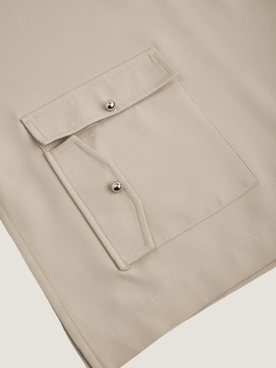 Completo africano uomo camicia maniche corte e pantaloni khaki_voghion.com