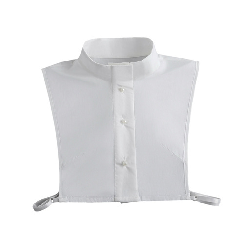 Turn seconds into a beautiful girl's pearl collar cute and lovely white pure cotton shirt style collar