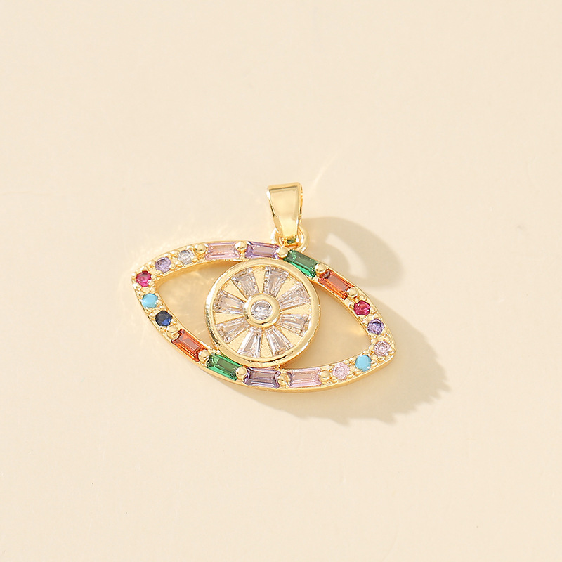 7g Weight Pendant Jewelry Making Type 20*20mm Jewelry Making Size Zircon Inlay Material DIY Jewelry Accessories Classification 1 Piece Quantity Copper Material Devil's Eye Pattern Polished Finish Plating Design Casual, Simple Style Style 1 Piece 20*20mm Copper Zircon Devil's Eye Polished Pendant 20