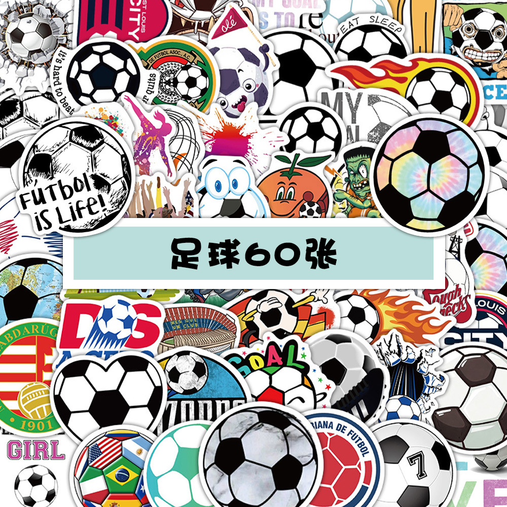 60 Cartoon Football Stickers Abstract Kidsren's Stickers Reward Decoration Notebook iPad Rugby Stickers Stickers
