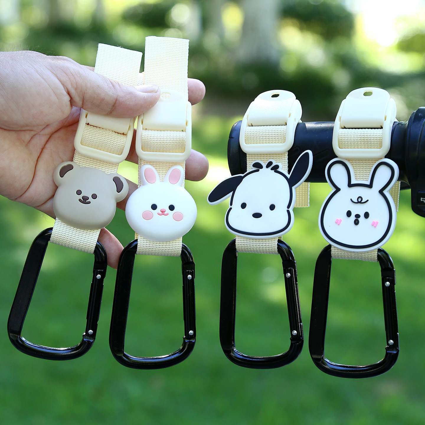 2025 Cross-Border New Electric Vehicle Hook Front Universal Cute Cartoon High-Value Stroller Hanging Buckle Storage Artifact