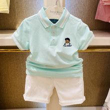 现货韩版童装国内专柜外贸尾单男童3色短袖POLOS衫T恤TKHA21A403K