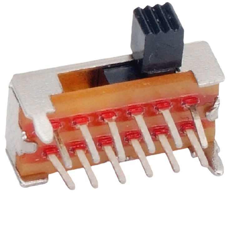 供应双排4档拨动开关侧面 双极四档滑动开关卧式 批发4档拨码开关