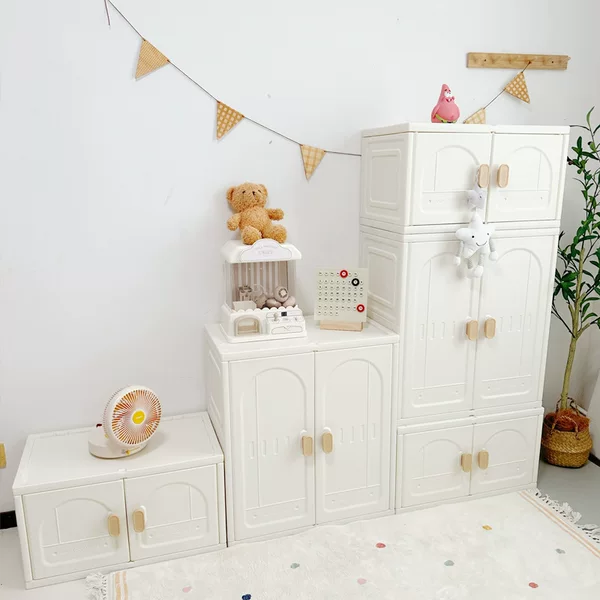 Children's Storage Cabinet Large Capacity Clothes Toy Locker Baby Feeding Table Baby Wardrobe Coat Hood Combination Home