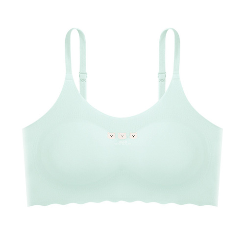 New seamless ice silk bra for teenage girls, bra for big kids, bra for developing period, back vest, student sports bra 