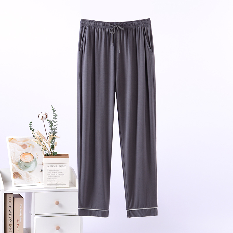 Pantalones de los hombres del verano pantalones de pijama modal pantalones de aire acondicionado pantalones delgados de la casa casual al aire libre de los hombres