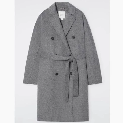 CS Women's Loose Fit Wool Blended Brush Pattern Lace-Up Coat 2025 Autumn and Winter New Arrival 1198271006