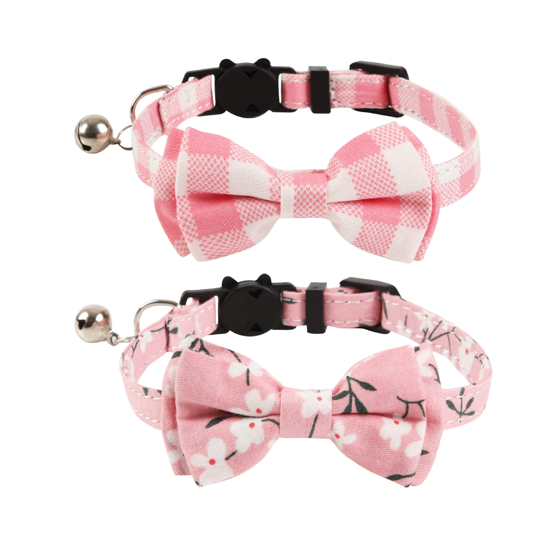 핑크 플로럴 + 핑크 체크 무늬