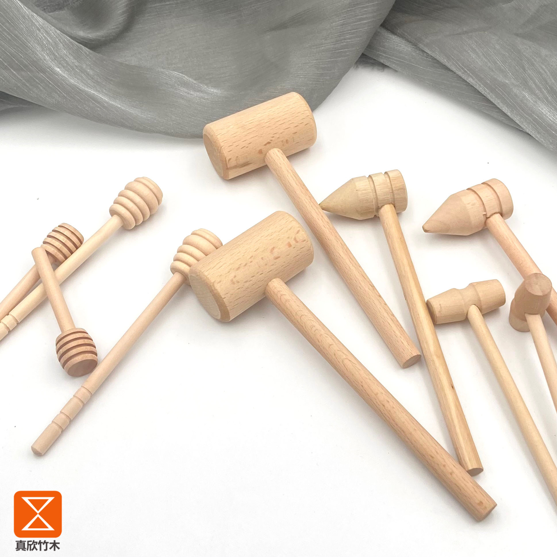 小木锤木工款式多样考古敲蛋敲打蜂蜜棒蜜蜂取用棒玩具木锤木追