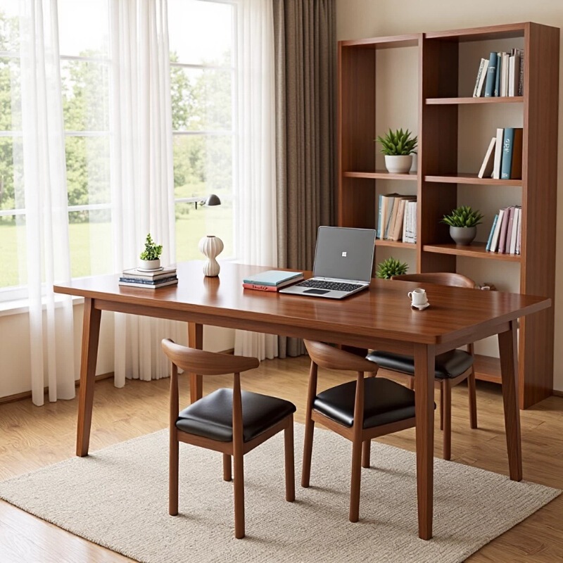 Nordic Solid Wood Long Desk Home Office Desk Modern Simple Computer Desk Student Study Office Writing Work Desk