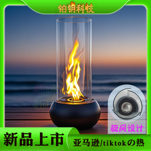 Real Fire Fireplace, Small Fireplace for Non-Villas, Real Fire Stove, Outdoor Cross-Border Desktop Alcohol Stove, Rotating Flame