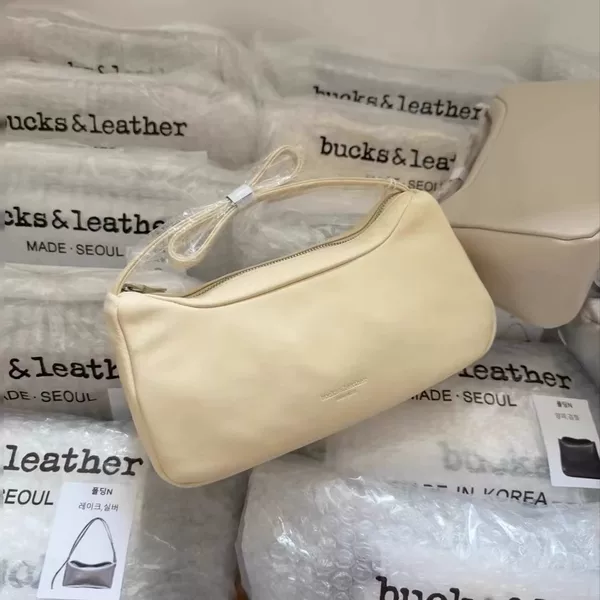 South Korea Niche Bucks & leather Underarm Bag Korean 2024 Lambskin Simple All-match Shoulder Bag for Women