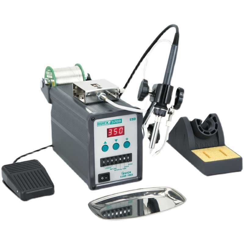 QUICK快克376D-90W全自动出锡机150W脚踏手动电焊台焊锡机375A+