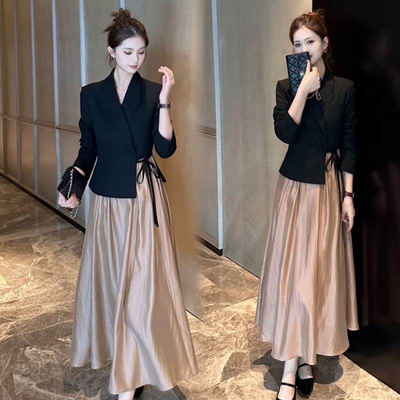 9106 Korean Style LUOZHIYIN Acetate Australian Wool Gentle Early Autumn Temperament Skirt Set