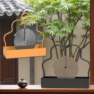 Creative Iron Art Mosquito Coil Holder for Home Use with Incense Tray, Fireproof and Anti-Scalding Stainless Steel Incense Burner