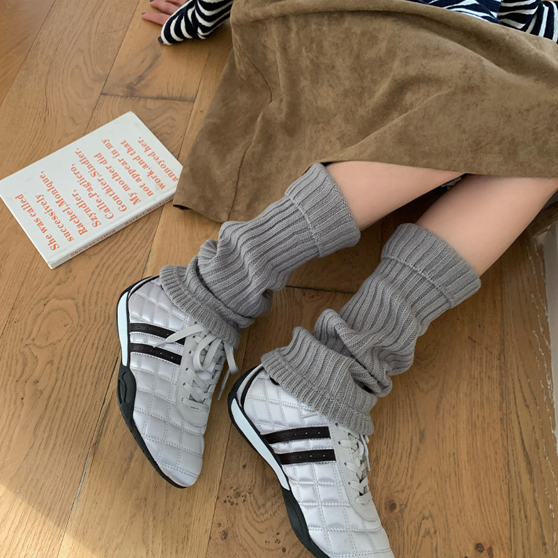 Retro Striped Wool Slouch Socks Racing-Style German Training Shoes for Women 2025 New Versatile Flat Casual Sports Shoes Trendy