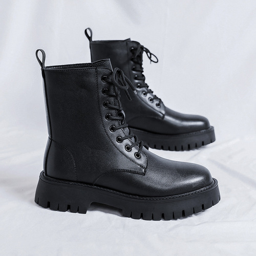 Martin boots men's British style high-top boots summer new mid-top leather shoes workwear Chelsea short boots 8228-R