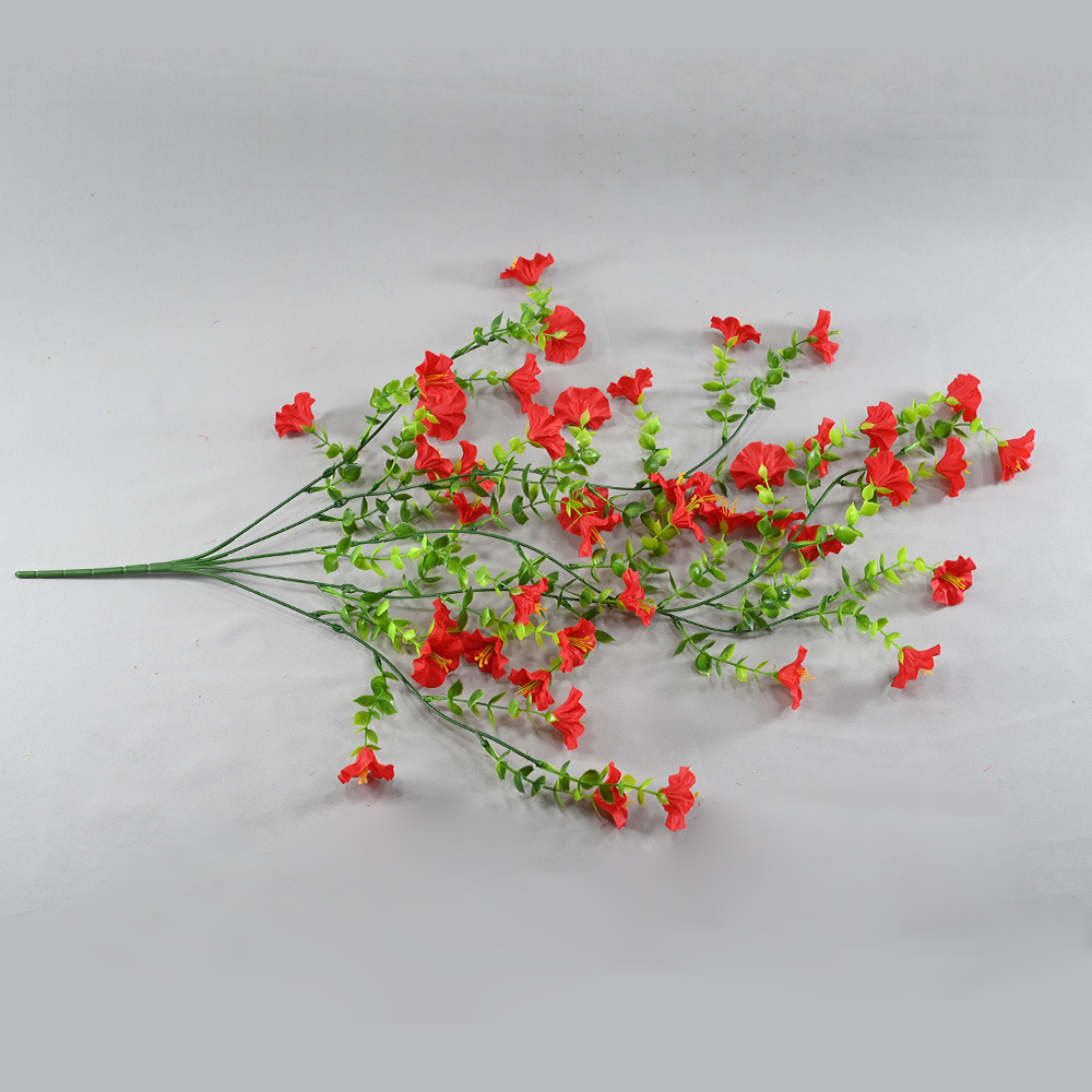 Simulación transfronteriza de Amazon flor de trompeta de 45 ojos flor falsa flor artificial colgante de pared decoración del hogar interior y exterior gloria de la mañana