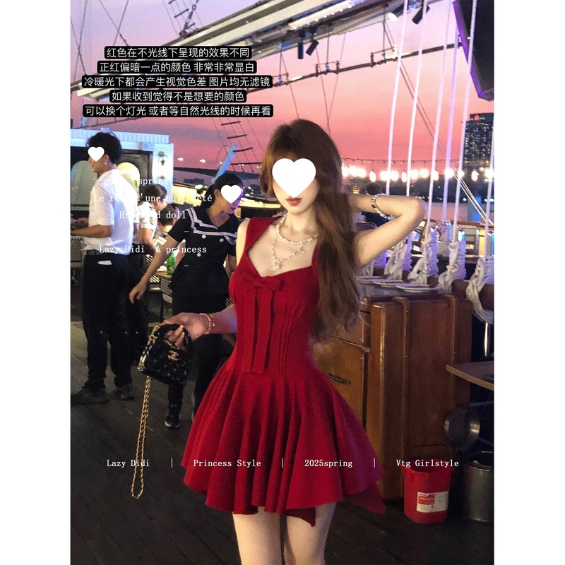 Lazy Didi Rose Life 4m スカート プリンセスドレス リボン ゴールデン ノースリーブ ウエストドレス|undefined