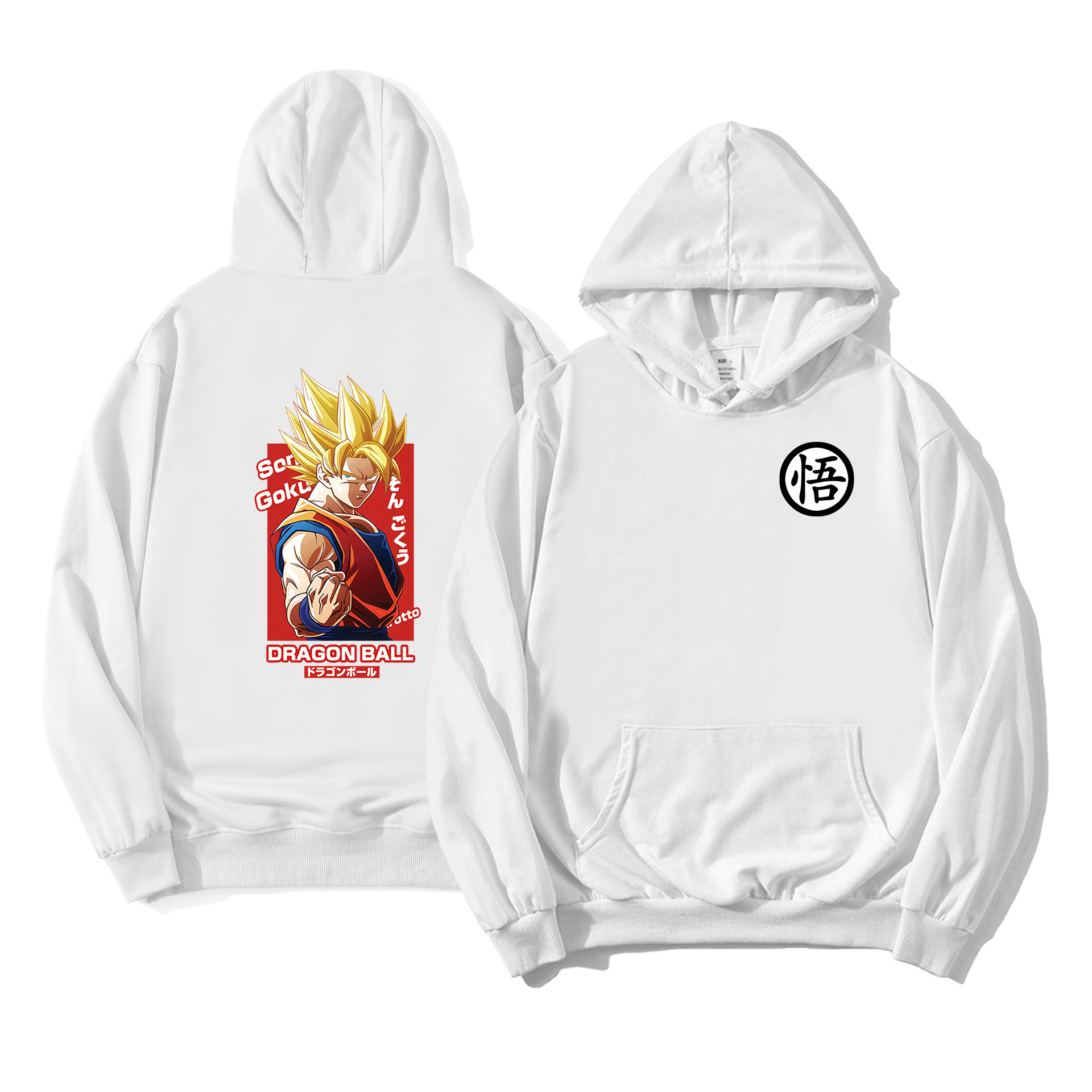 Anime Dragon Ball sudadera con capucha Wukong impresión periférica para hombres y mujeres tendencia tops sueltos pareja suéter chaqueta casual