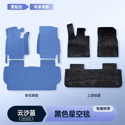 Modelə uyğun ayaqaltı car floor mats, Xiangjie G9 - 26-models-of-xiangjie-g9-five-seater-premium-selection-cloud-sand-blue-single-layer-foot-mat-black-starry-sky-blanket