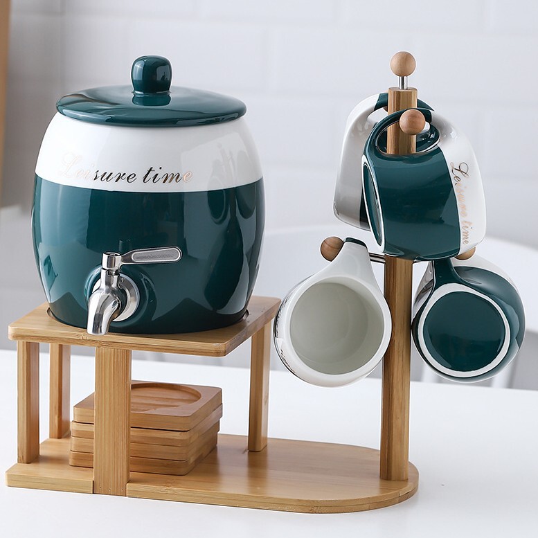 Wholesale living room cooling kettle suit household teapot high temperature resistant ceramic juice pot Chinese hospitality with faucet cold Wholesale living room cooling kettle suit household teapot high temperature resistant ceramic juice pot Chinese hospitality with faucet cold