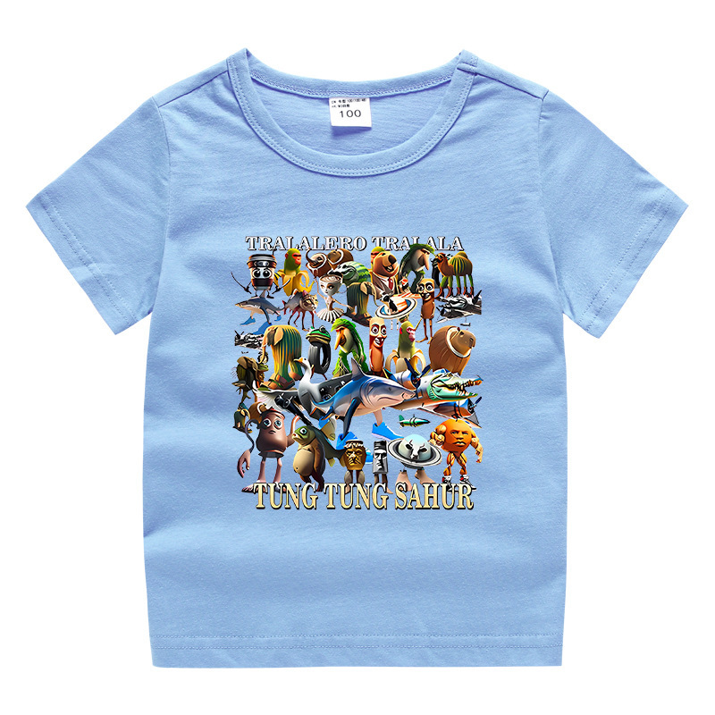 夏男の子服娘ラウンドネック Tシャツホットパンツ韓国風カジュアル半袖ボトムシャツスポーツ学生ショーツスーツ|undefined