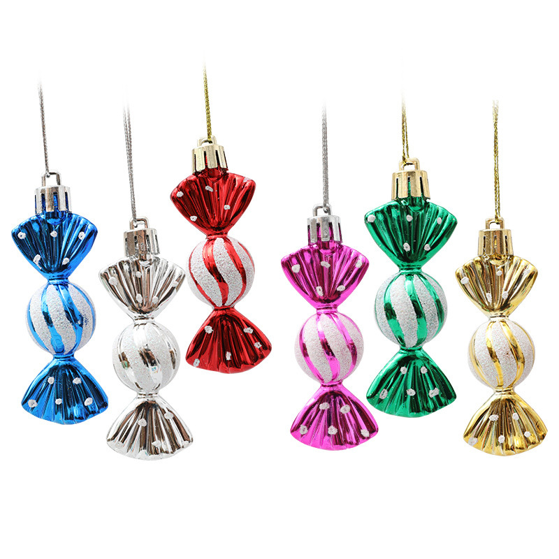 Christmas Mini round candy ornaments Christmas tree ornaments electroplating plastic painted ball candy hanging props Christmas Mini round candy ornaments Christmas tree ornaments electroplating plastic painted ball candy hanging props