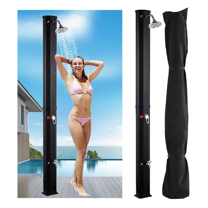 35L nuevo PVC negro columna de ducha solar adecuado para piscina jardín playa