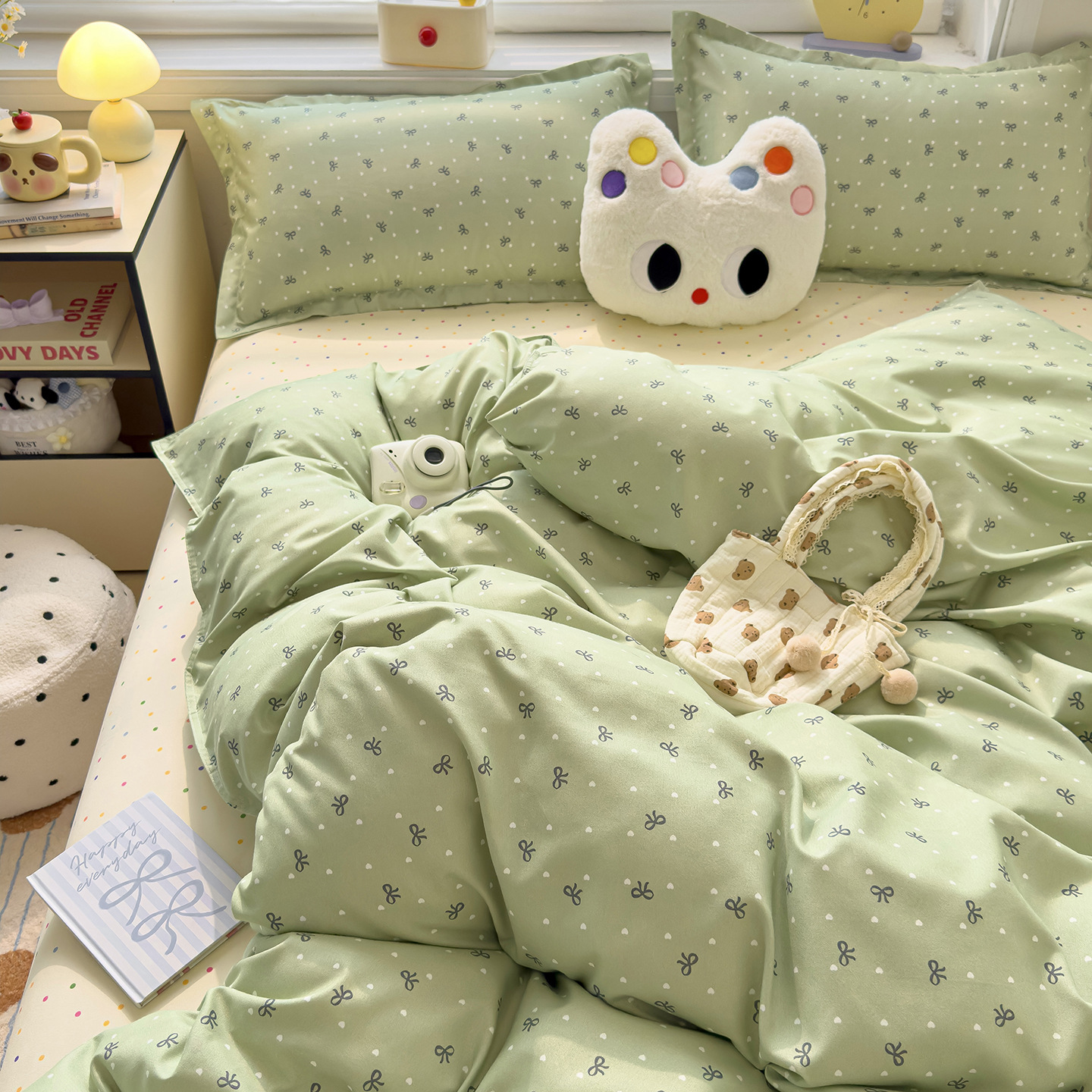 ins dormir desnudo cuatro piezas de sábanas de algodón imitación cubierta madre y bebé clase A dormitorio tres piezas de ropa de cama regalo