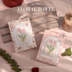 Creative flower tulip embroidered towel creative souvenir gift absorbent face towel hand towel wholesale