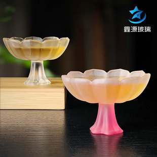 Glass Lotus high-foot tea cup Master Cup ladies tea cup single cup tea cup Lady Cup goblet Imitation Song retro