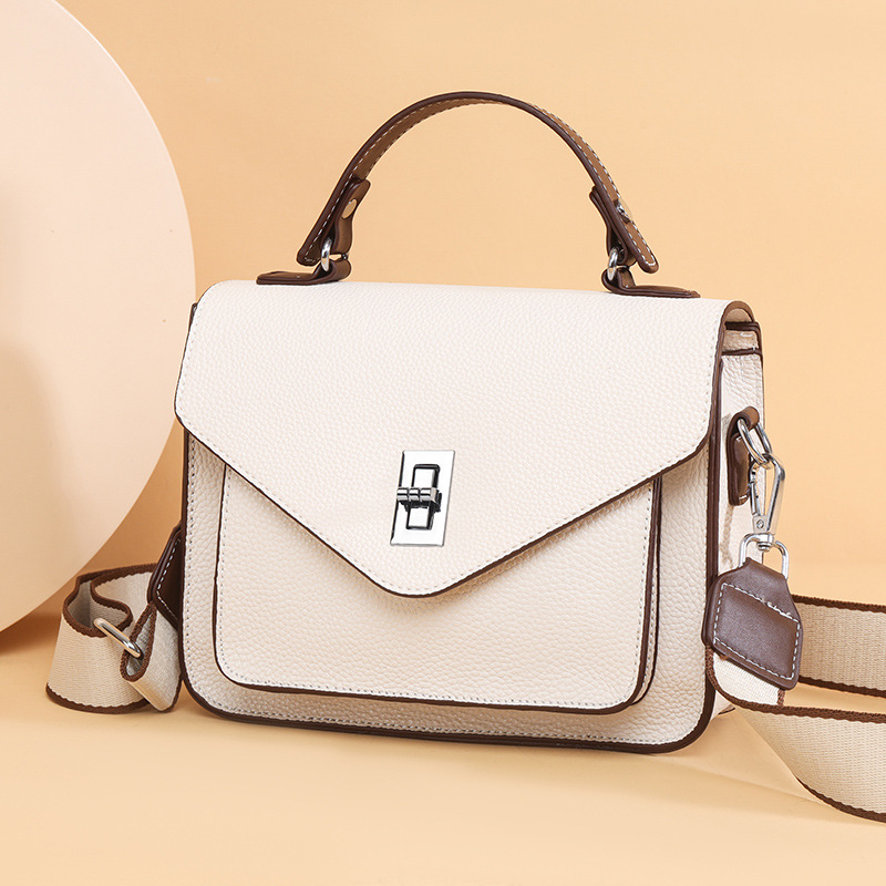 Top Grain Cowhide Leather Handbag For Women, 2025 Summer New Commuter Bag, Genuine Leather French Crossbody Small Square Bag - Thumbnail 3