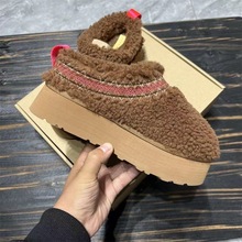 泰迪毛厚底增高包头拖2023冬季新款桑坡羊皮毛一体冬季拖鞋女