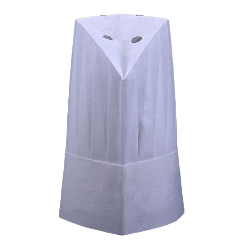 Sombrero de chef desechable sombrero alto sombrero de chef no tejido fibra vegetal sombrero de chef venta directa de fábrica al por mayor imprimible