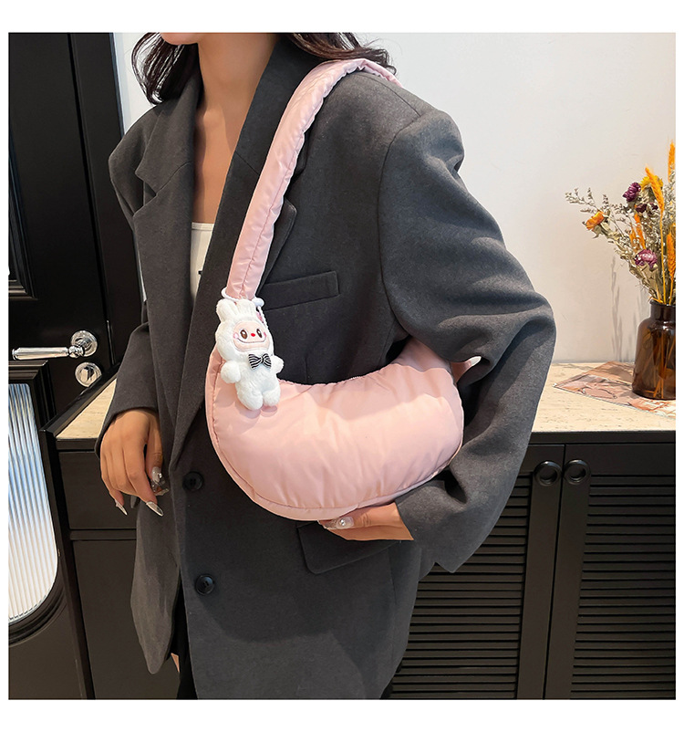 165g Weight Polyester Cotton Lining Material Sewing Thread Fashion Element Zipper Closure Type Single Shoulder Strap Strap Type Crossbody Bag Bags Type Daily, Street Occasion Nylon Material Solid Color Pattern All Seasons Season Women's Gender Basic, Classic Style Style Dumpling Shape Shape Medium Size Women's Medium Nylon Solid Color Basic Classic Style Sewing Thread Dumpling Shape Zipper Crossbody Bag 27