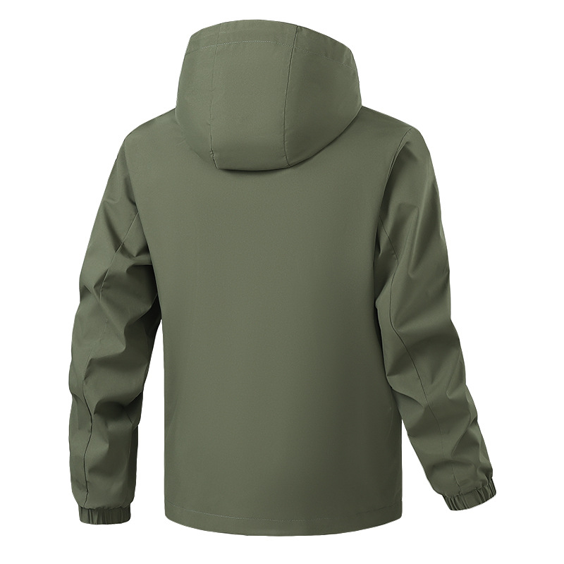 Chaqueta transfronteriza hombre chaqueta encapuchada chaqueta al aire libre chaqueta de color sólido simple impermeable suelta chaqueta de Amazon gran