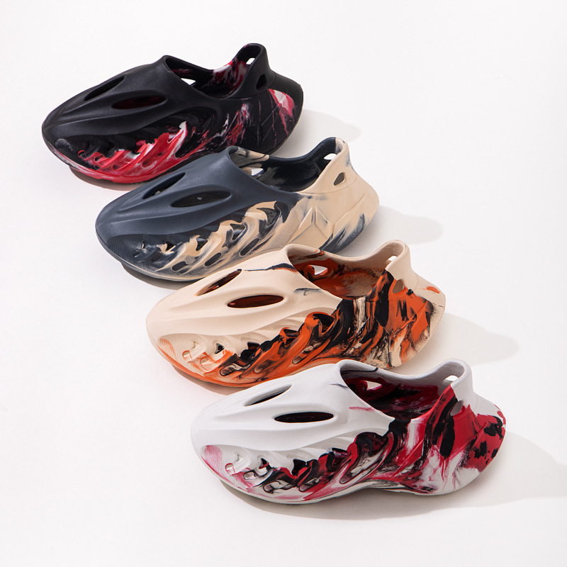 Cross-Border Summer Sandals with Shark Head Design for Men, Trendy Eva Thick-Soled Height-Increasing Clogs for Outdoor Wear on the Beach