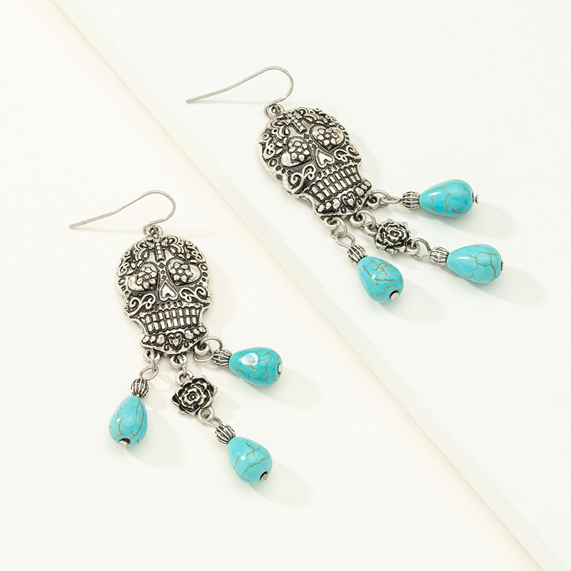 Alloy Material Halloween Festival Halloween Streetwear Water Droplets Plating Alloy No Inlaid Earrings
