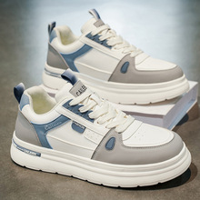 秋季男鞋新款透气小白鞋子男潮流百搭厚底轻便耐磨运动鞋休闲板鞋